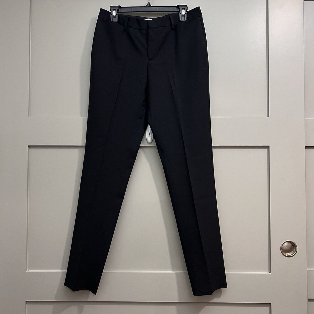 Coach Wool Slim Trouser Dress‎ Pants Women Sz 8 Black Work Career Professional